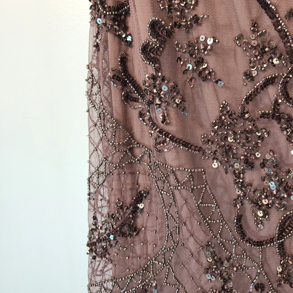 Pisarro Nights Beaded Gown 10 Embellished Mauve Purple Mother Of The Bride FLAW - Picture 11 of 16